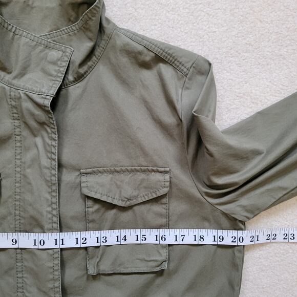 EUC Old Navy Women's M Utility Military Field Jacket Cinch Waist Green - Picture 10 of 16